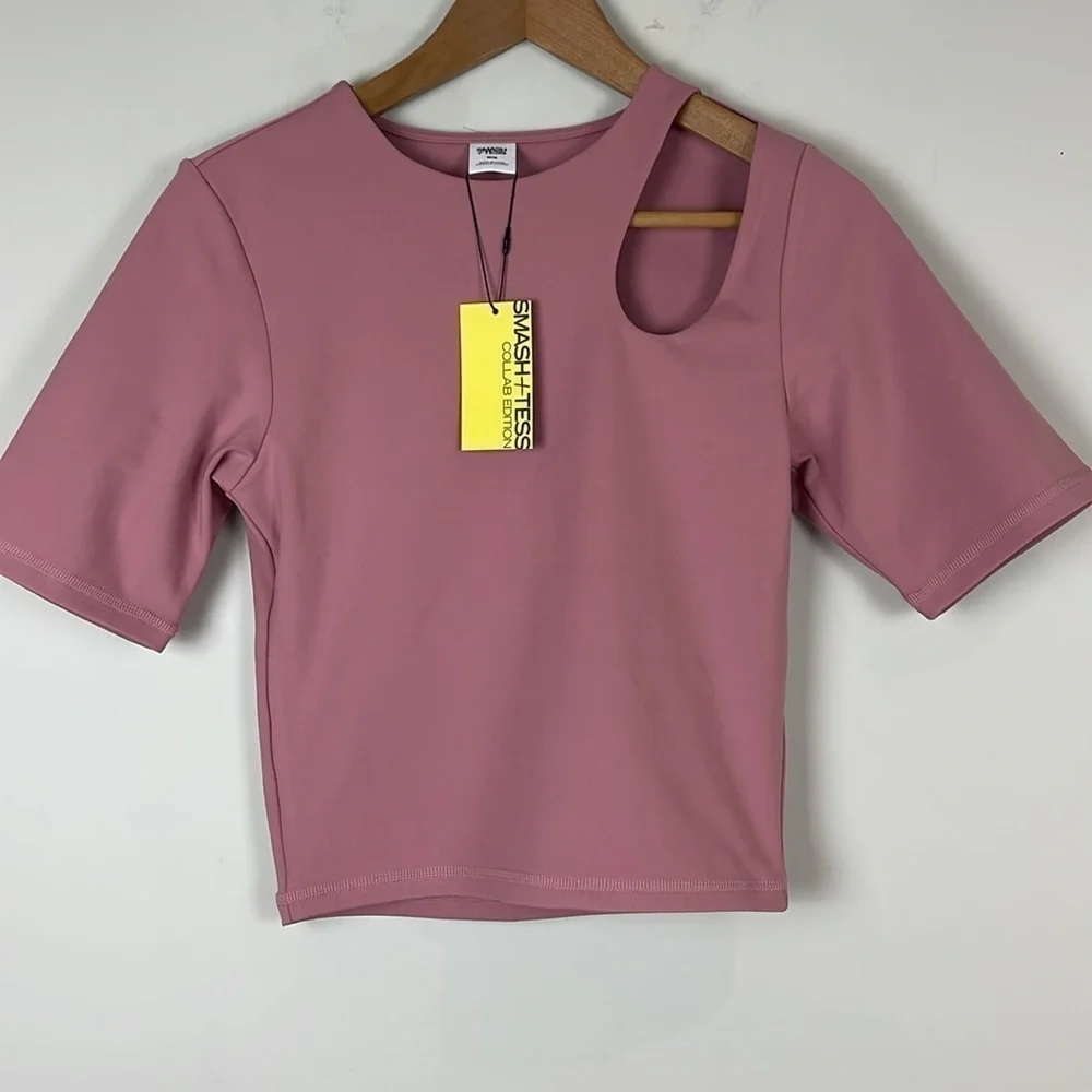 Smash + Tess Warm Hearted Crop Top in Dreamy Pink New Size Medium - Picture 2 of 9